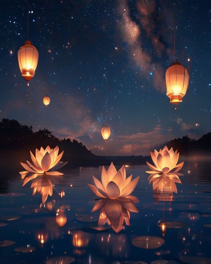 Floating Lotus Lanterns